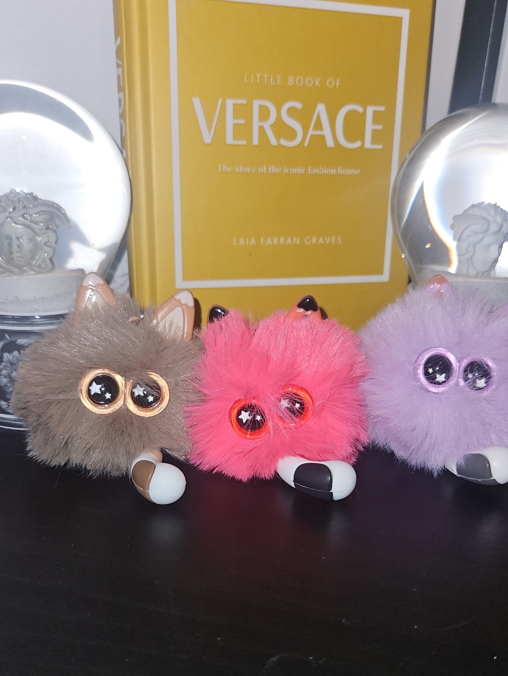 Plush Cat Pom-Pom Keychains Nwot
